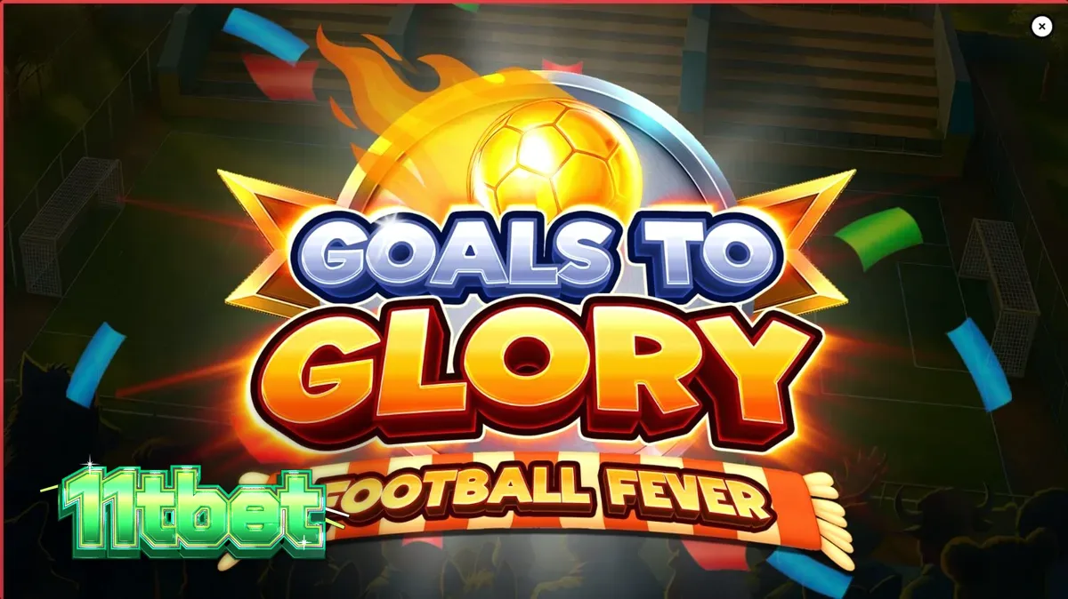 Tampilan visual slot Goals to Glory Football Fever dengan karakter hewan pemain sepak bola